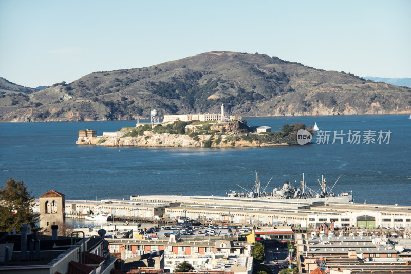 远眺美国旧金山恶魔岛监狱