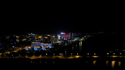 福州东湖数字小镇夜景航拍城市夜晚风光照片