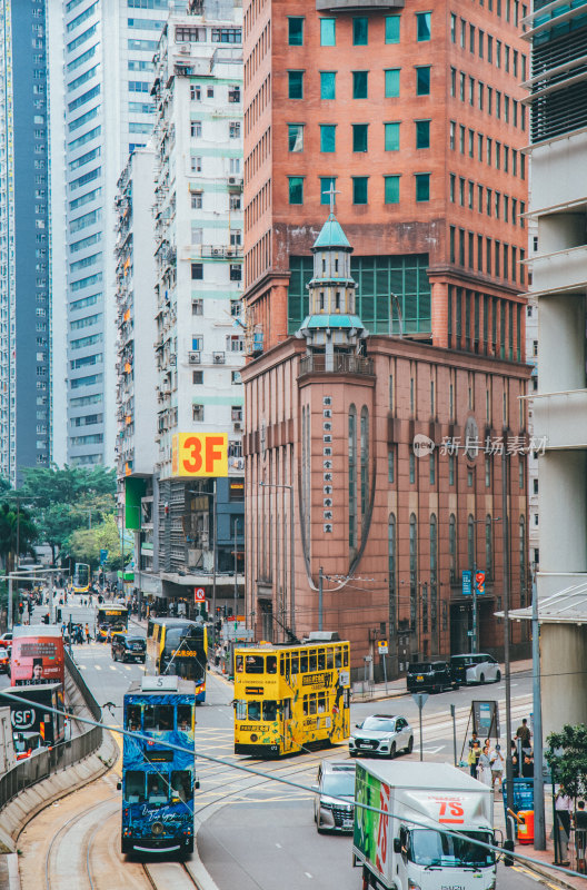 香港岛叮叮车风光