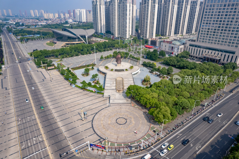 湖北襄阳城市风光旅游景区地标建筑航拍图