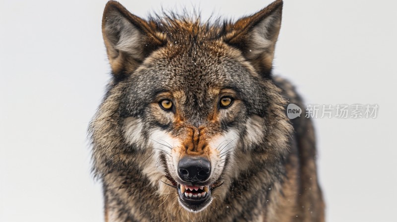 snarling wolf close - up