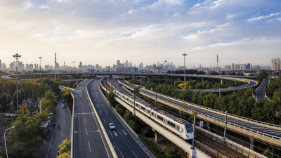 天津中山门地铁沿线城市建筑风光航拍