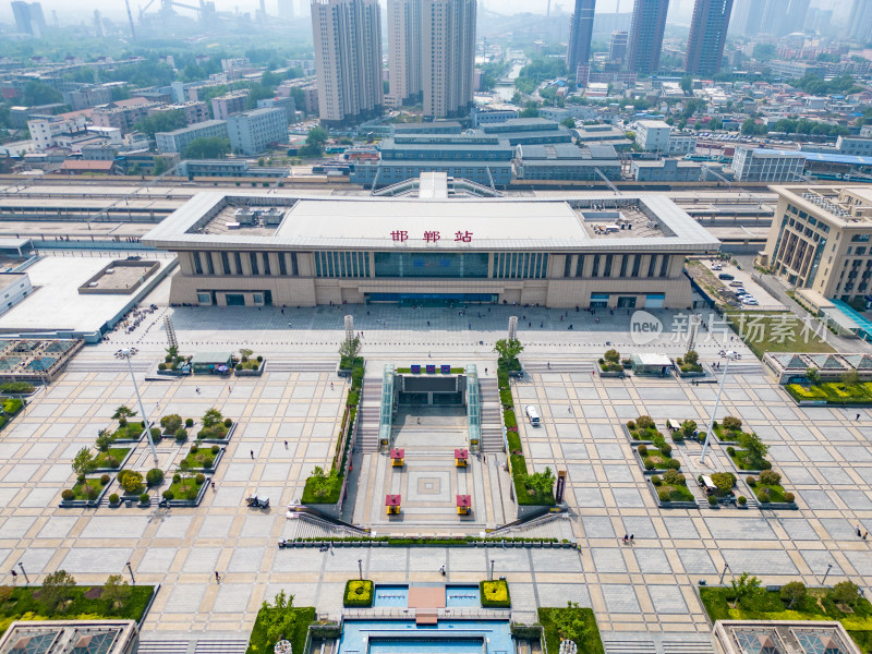 河北邯郸火车站航拍摄影图
