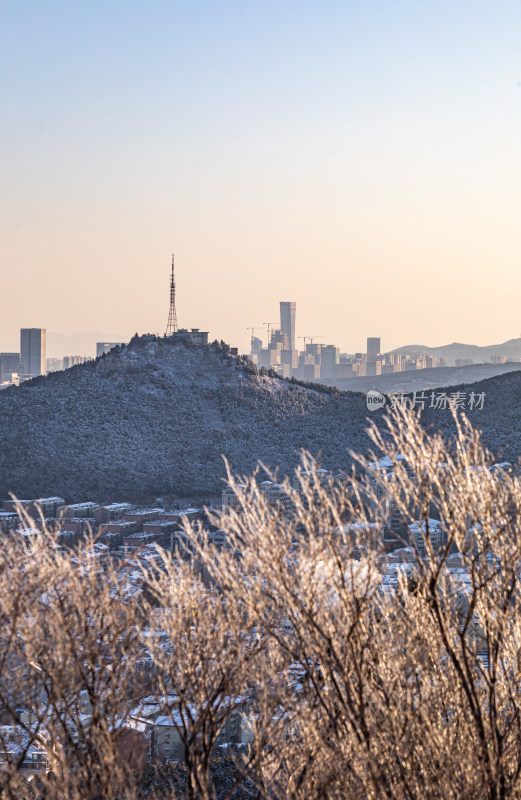 济南千佛山冬日雪景景观