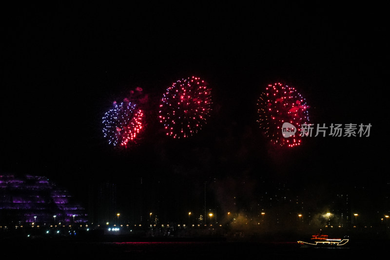 夜空绽放的绚烂烟花