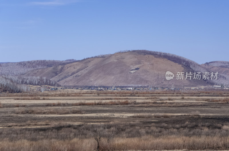 内蒙古呼伦贝尔临江屯草原牧场秋景