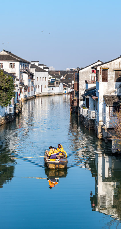 苏州七里山塘山塘街水乡景点景观