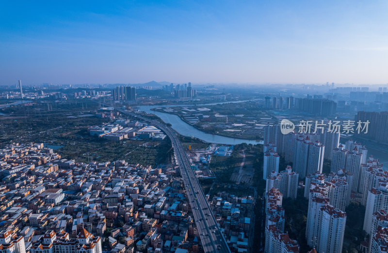 广州东沙桥与番禺南浦城市现代住宅高楼建筑