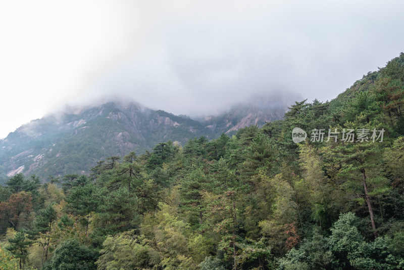 云雾下，安徽黄山风景区风光