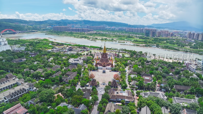 云南西双版纳景洪城市航拍