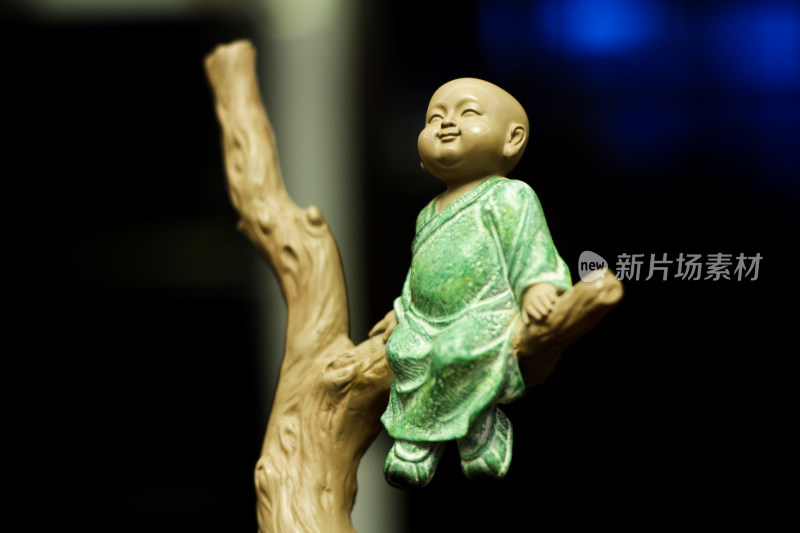 传统佛像小和尚中国风茶文化雕像人物