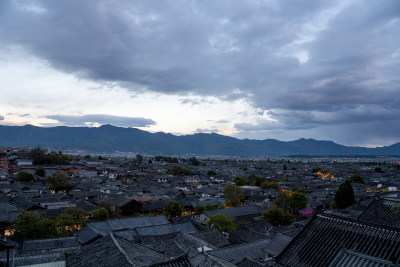 云南丽江古城夜景