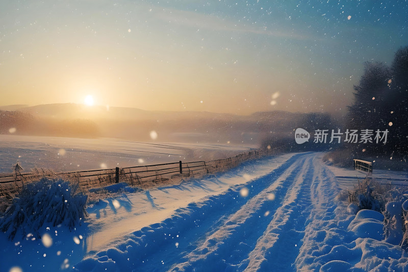 自然风景冬天大雪背景