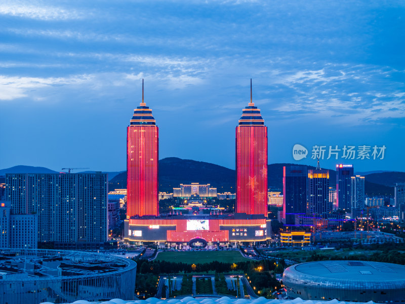 枣庄双子星恒太城夜景