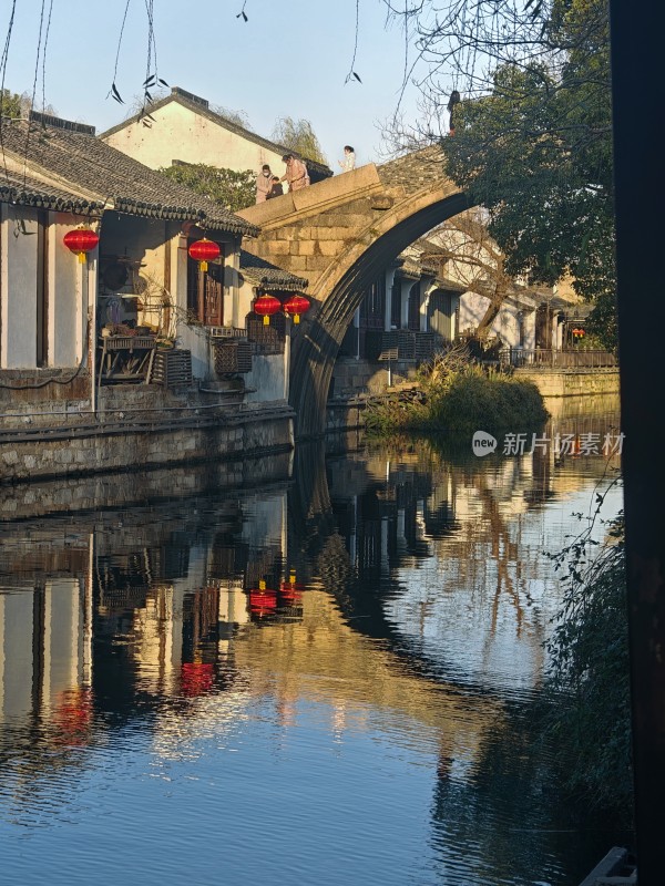 江南水乡石桥古建筑景观