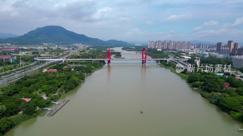 航拍福建漳州芝山大桥