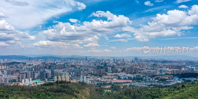 航拍昆明市主城区全景图