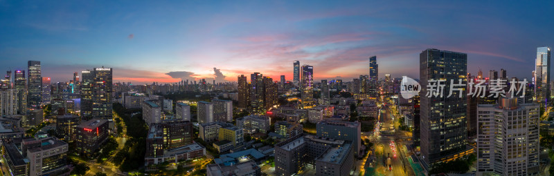 深圳南山粤海街道城市天际线全景图