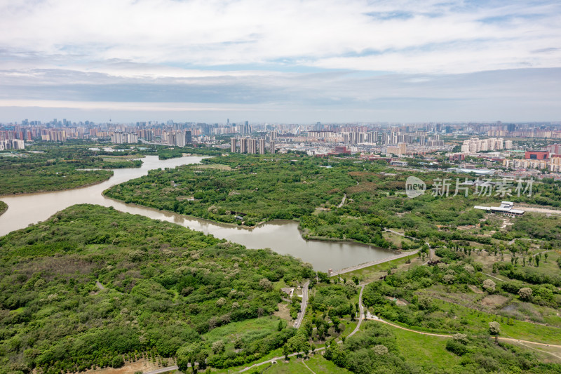 成都青龙湖湿地公园航拍