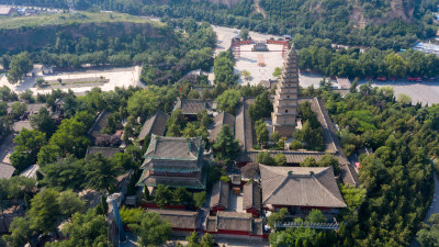 山西永济普救寺航拍