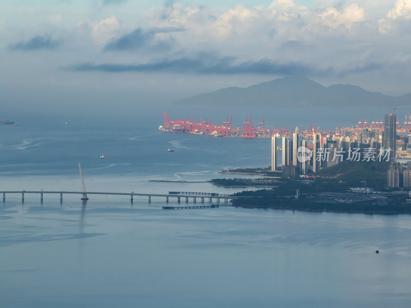 深圳南山日出剧场前海日出航拍