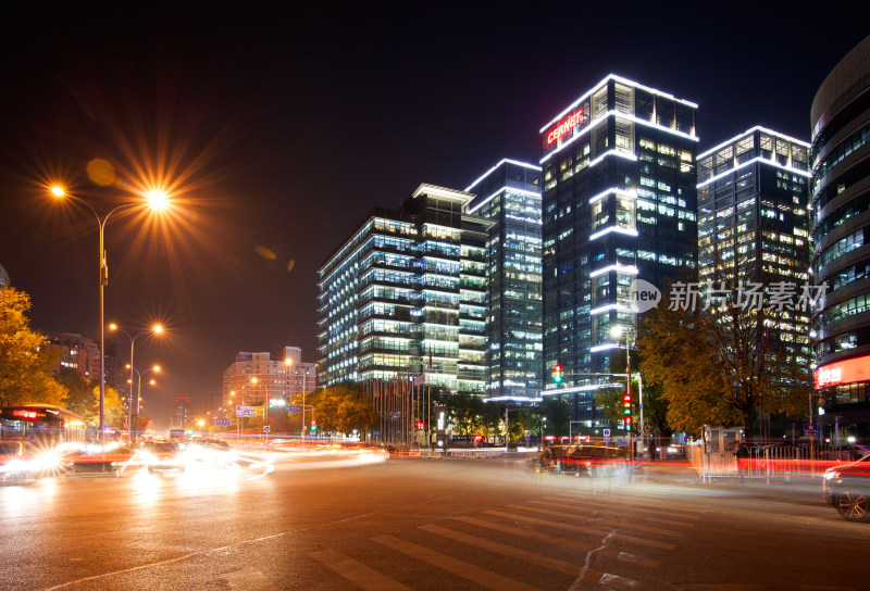 北京清华科技园写字楼夜景