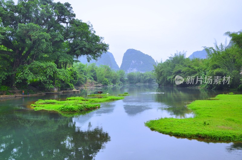 河池盘阳河山青冰秀倒影迷人小桥流水好风光