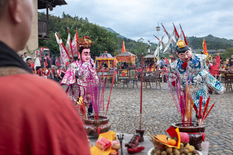 福建漳州 游神活动时的三太子表演