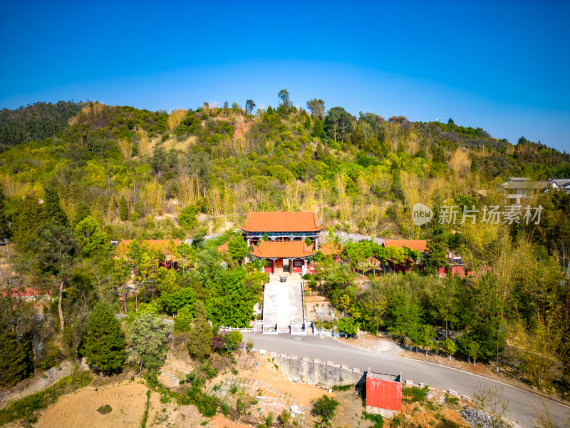 云南红河州弥勒市锦屏山4a景区航拍摄影图