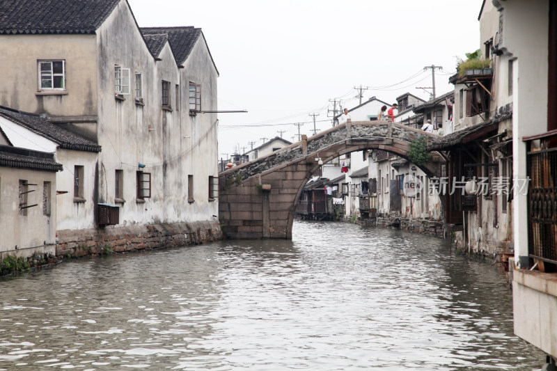 江南水乡古镇临水古建筑景观