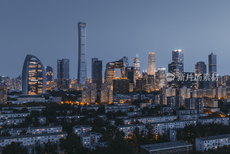 北京夜景 国贸cbd 城市天际线