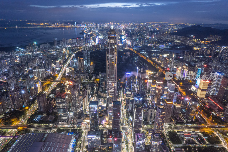 深圳福田CBD航拍夜景