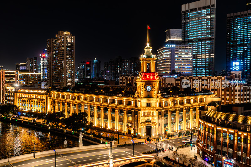 上海外滩城市夜景