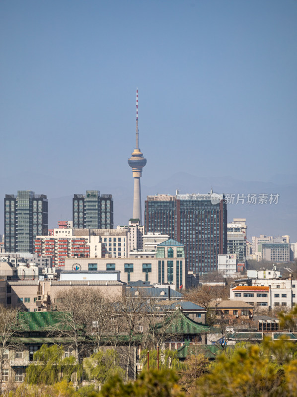 北京景山公园看北海公园后海公园城市景观