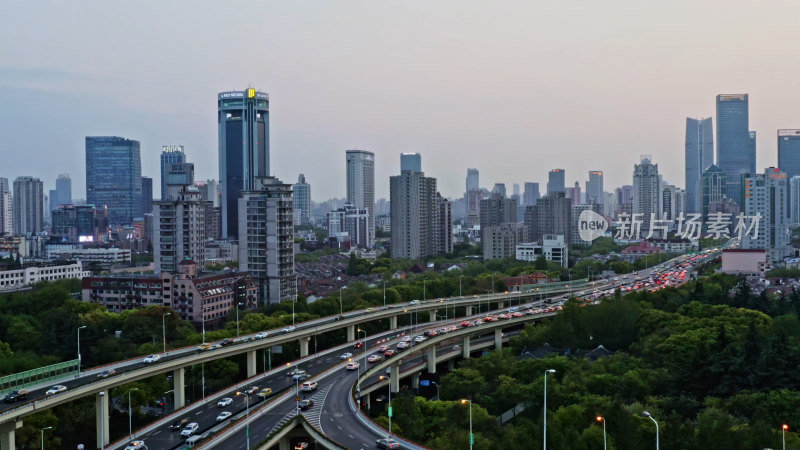 上海延安路城市航拍