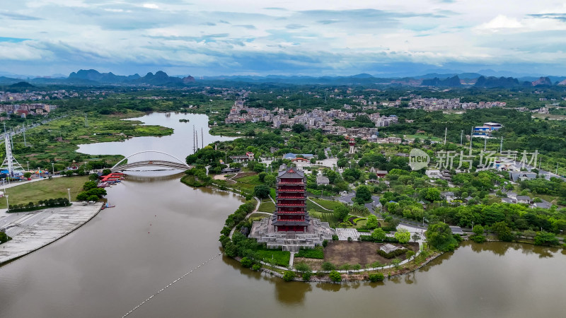 玉林园博园旅游景区航拍图