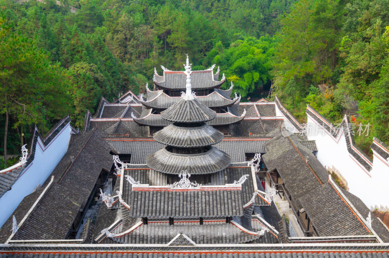 中式古建筑群全景