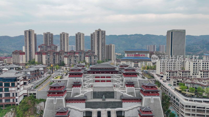 四川达州市达川区博物馆航拍