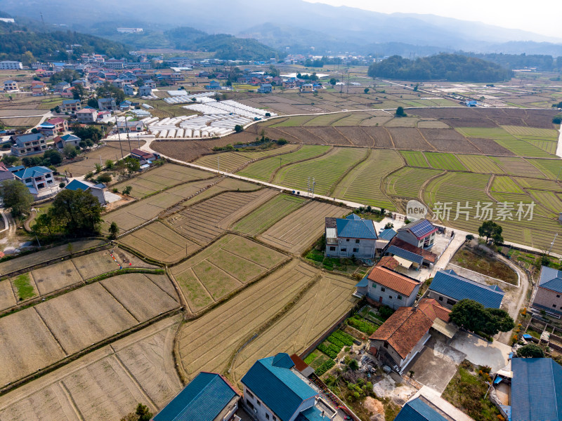 农村房屋别墅建筑航拍图