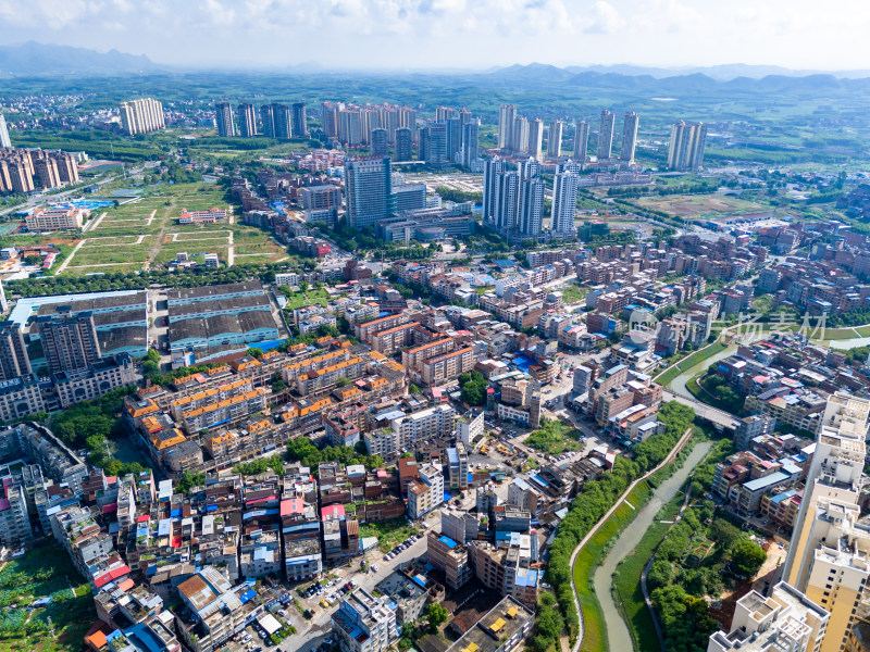 广西来宾城市高楼建筑航拍图