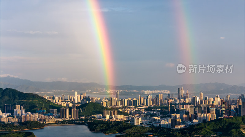 深圳城市彩虹航拍图