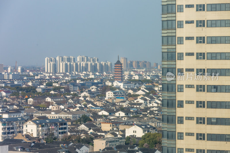 苏州古城区建筑风光 远景