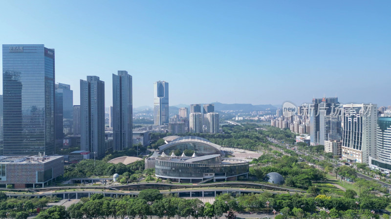 航拍惠州城市地标高楼惠州大景