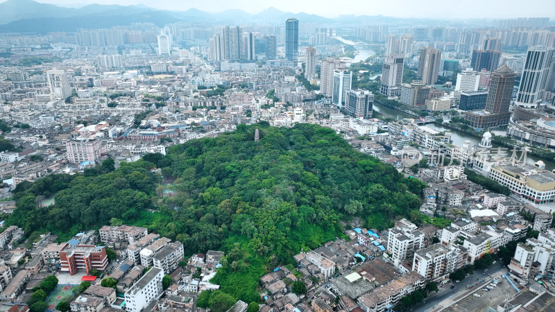 广东省中山市城市建筑风光航拍广东中山城市