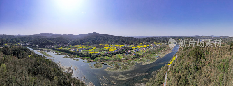 美丽乡村田园农田农业种植航拍全景图