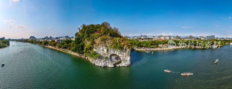 桂林象鼻山航拍全景图