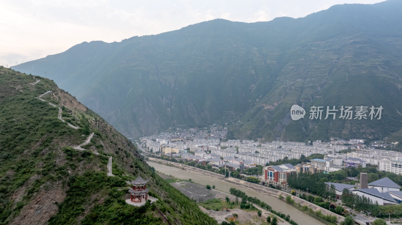 甘南舟曲县城建设及周边环境航拍