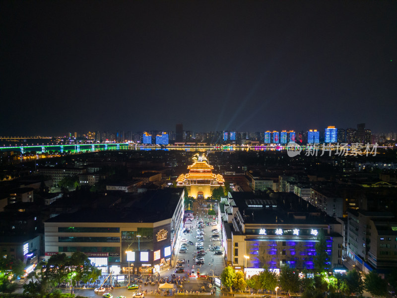 湖北襄阳古城襄阳博物馆昭明台夜景