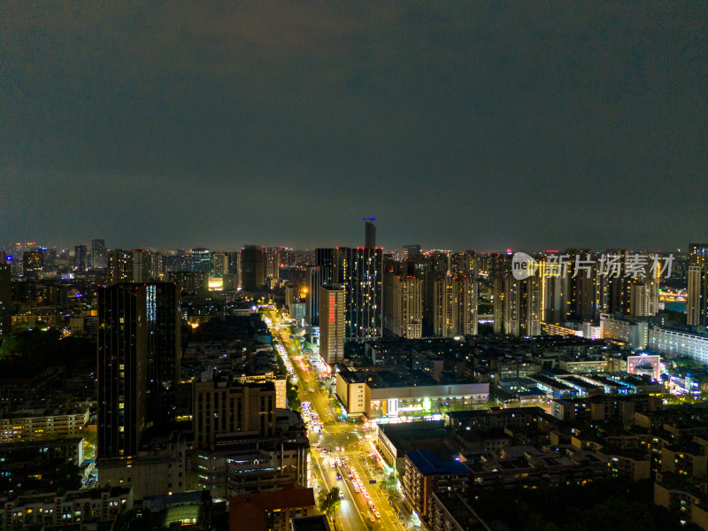 成都夜景交通航拍图