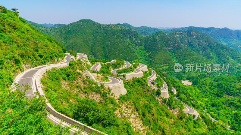 山东青州仰天山九龙盘盘山路风光